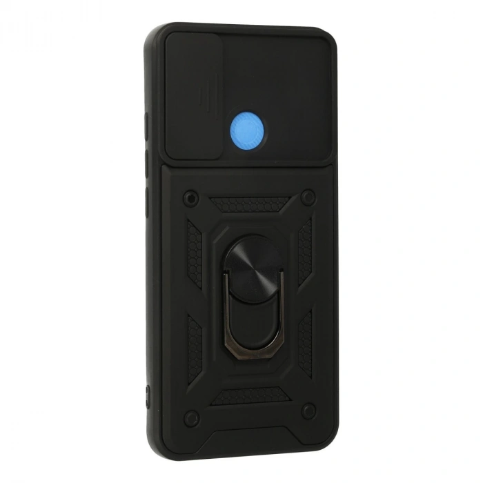 Xiaomi Redmi 9c Kılıf Pars Lens Yüzüklü Silikon - Siyah