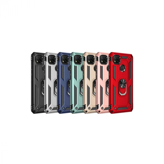 Xiaomi Redmi 9c Kılıf Sofya Yüzüklü Silikon Kapak - Gold