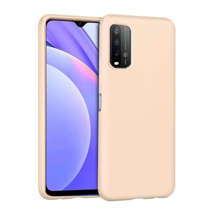 Xiaomi Redmi 9t Kılıf Nano İçi Kadife Silikon - Pudra