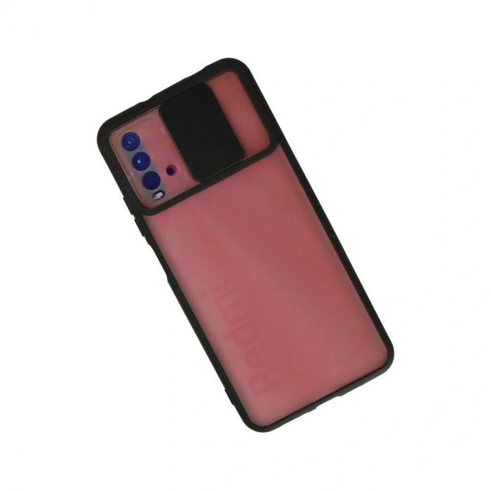 Xiaomi Redmi 9t Kılıf Palm Buzlu Kamera Sürgülü Silikon - Siyah