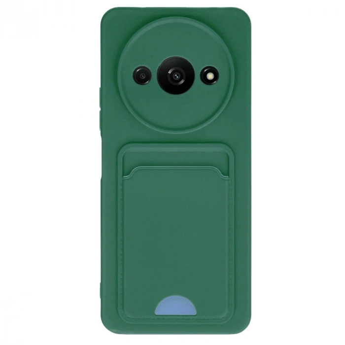 Xiaomi Redmi A3 4g Kılıf Kelvin Kartvizitli Silikon - Koyu Yeşil