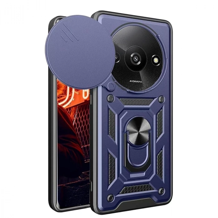 Xiaomi Redmi A3 4g Kılıf Pars Lens Yüzüklü Silikon - Lacivert