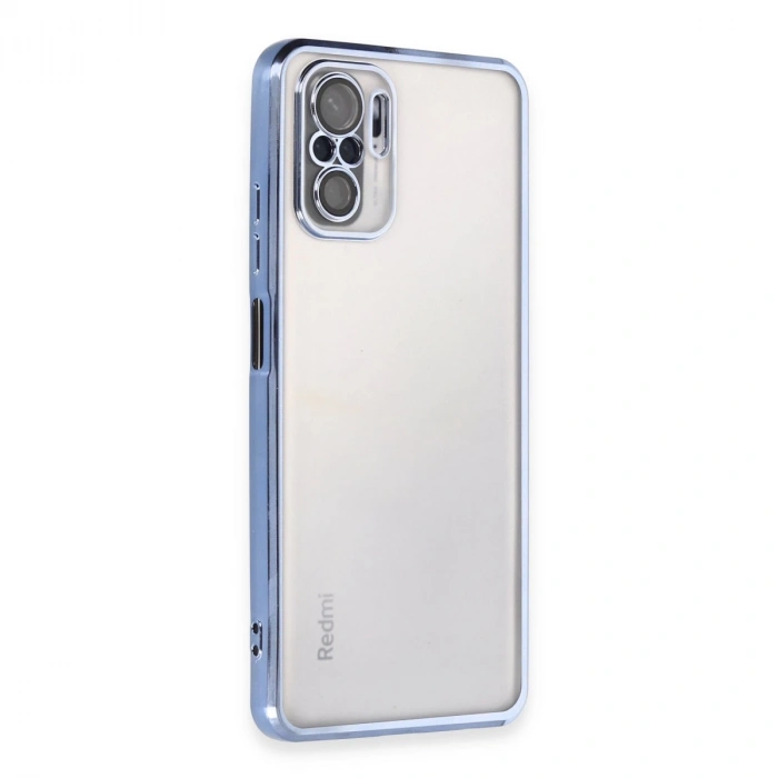 Xiaomi Redmi Note 10 Kılıf Razer Lensli Silikon - Açık Mavi