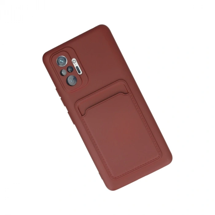 Xiaomi Redmi Note 10 Pro Kılıf Kelvin Kartvizitli Silikon - Bordo