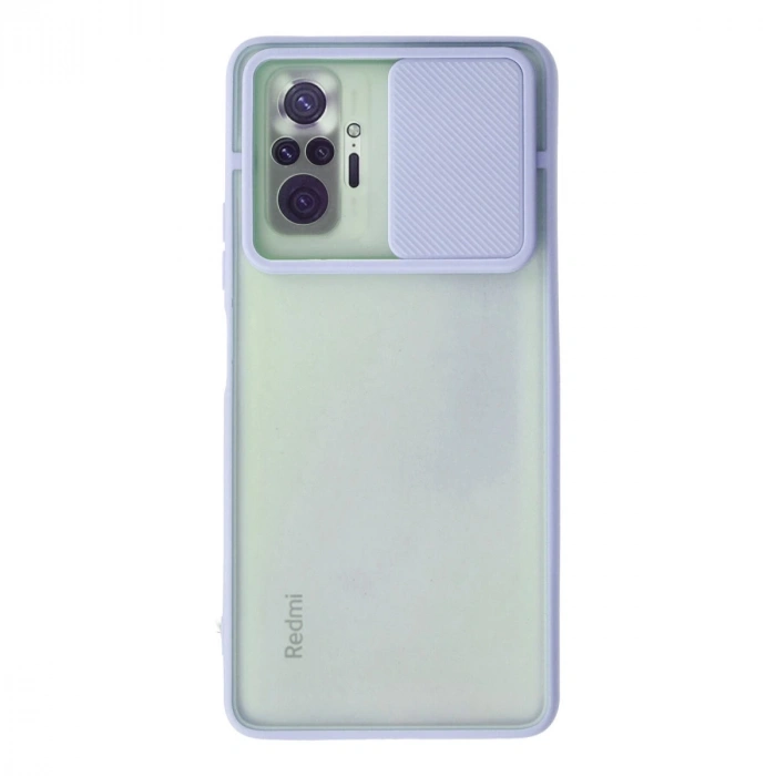 Xiaomi Redmi Note 10 Pro Kılıf Palm Buzlu Kamera Sürgülü Silikon - Lila
