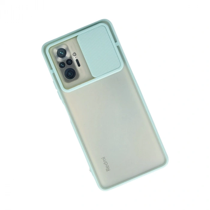Xiaomi Redmi Note 10 Pro Kılıf Palm Buzlu Kamera Sürgülü Silikon - Turkuaz