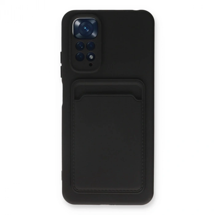 Xiaomi Redmi Note 11 Kılıf Kelvin Kartvizitli Silikon - Siyah