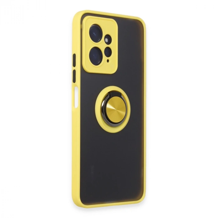 Xiaomi Redmi Note 12 4g Kılıf Montreal Yüzüklü Silikon Kapak - Sarı