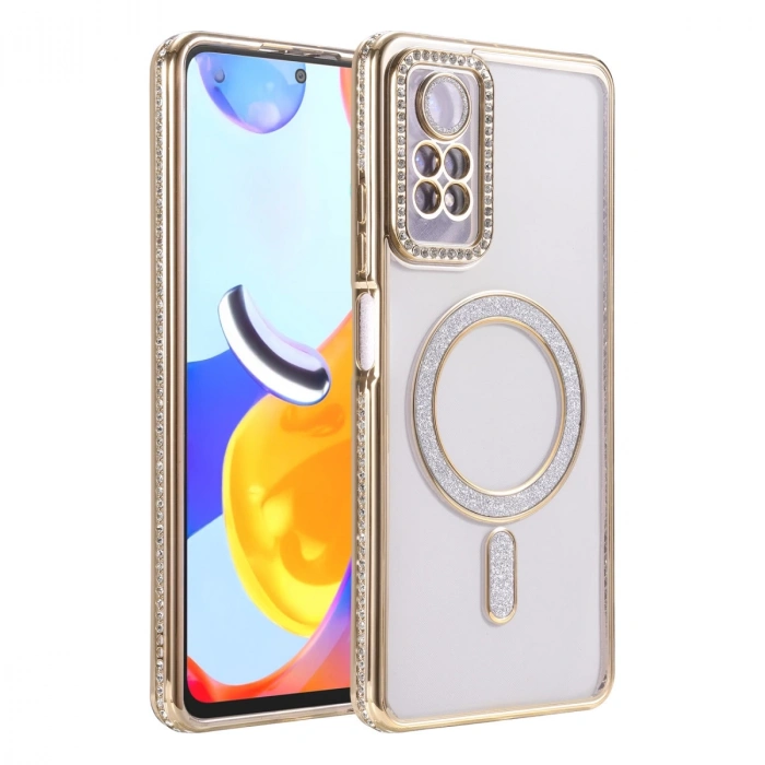 Xiaomi Redmi Note 12 Pro 4g Joke Simli Magneticsafe Kılıf - Gold