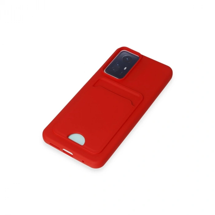Xiaomi Redmi Note 12s Kılıf Kelvin Kartvizitli Silikon - Kırmızı