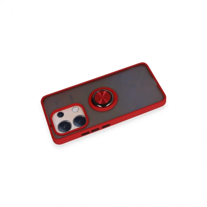 Xiaomi Redmi Note 13 4g Kılıf Montreal Yüzüklü Silikon Kapak - Kırmızı