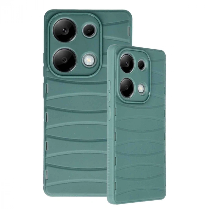 Xiaomi Redmi Note 13 Pro 4g Kılıf Bibercas Silikon Kapak - Koyu Yeşil