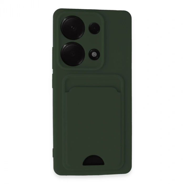 Xiaomi Redmi Note 13 Pro 4g Kılıf Kelvin Kartvizitli Silikon - Koyu Yeşil