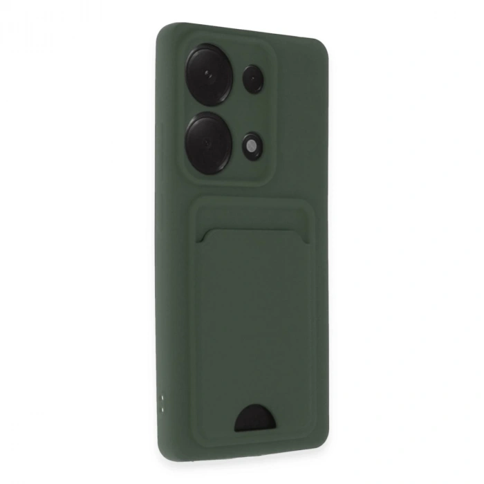 Xiaomi Redmi Note 13 Pro 4g Kılıf Kelvin Kartvizitli Silikon - Koyu Yeşil