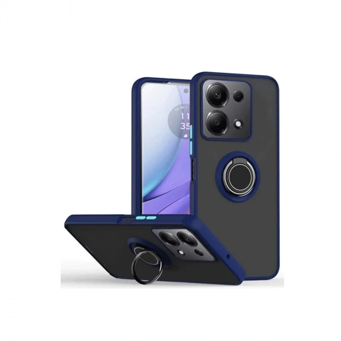Xiaomi Redmi Note 13 Pro 4g Montreal Yüzüklü Silikon Kapak - Lacivert