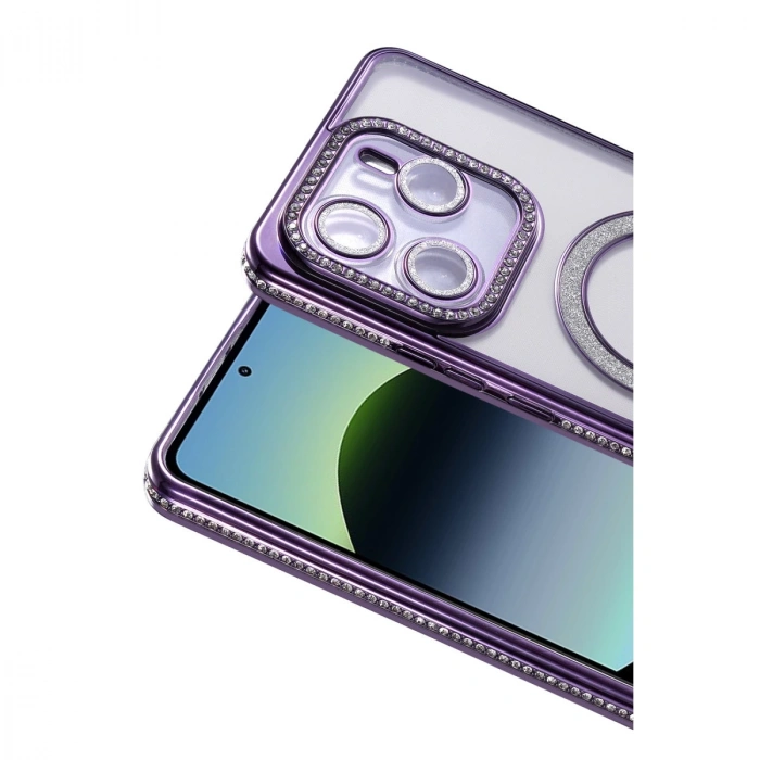 Xiaomi Redmi Note 14 4g Joke Simli Magneticsafe Kılıf - Derin Mor