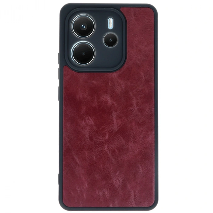 Xiaomi Redmi Note 14 4g Kılıf Aras Deri Kapak - Bordo