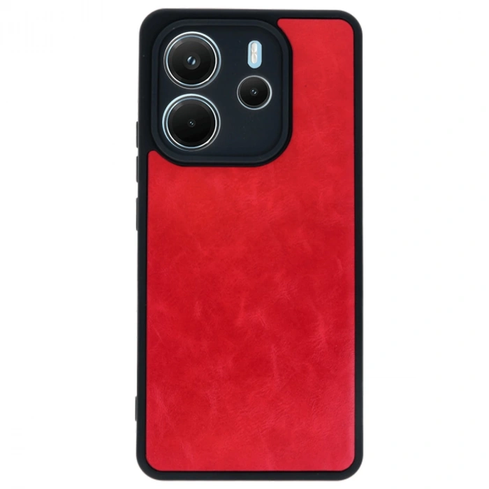 Xiaomi Redmi Note 14 4g Kılıf Aras Deri Kapak - Kırmızı