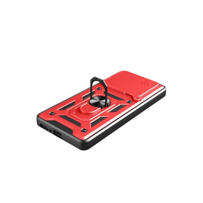 Xiaomi Redmi Note 14 4g Pars Lens Yüzüklü Silikon - Kırmızı