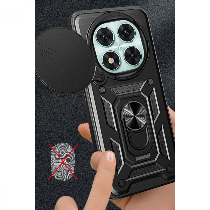 Xiaomi Redmi Note 14 Pro 4g Kılıf Pars Lens Yüzüklü Silikon - Siyah