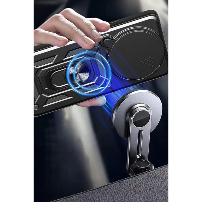 Xiaomi Redmi Note 14 Pro Plus Kılıf Pars Lens Yüzüklü Silikon - Siyah