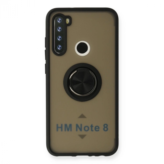 Xiaomi Redmi Note 8 Kılıf Montreal Yüzüklü Silikon Kapak - Siyah