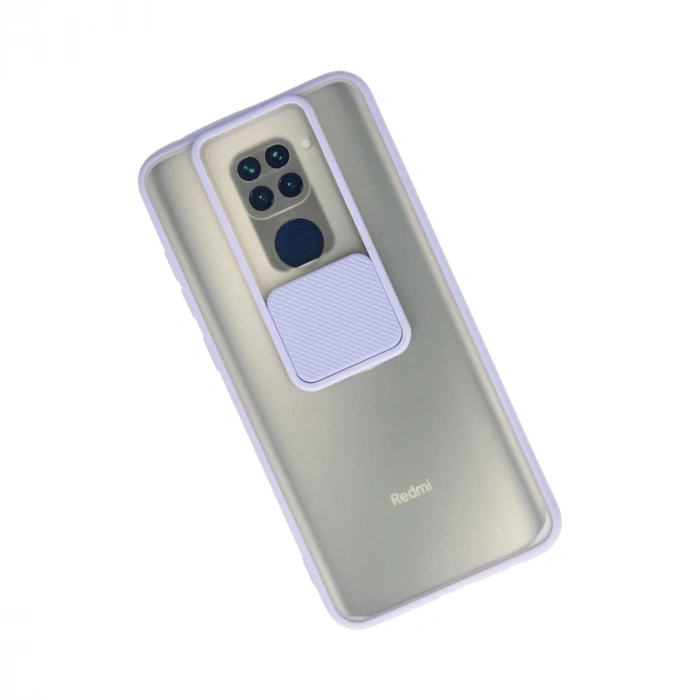 Xiaomi Redmi Note 9 Kılıf Palm Buzlu Kamera Sürgülü Silikon - Lila
