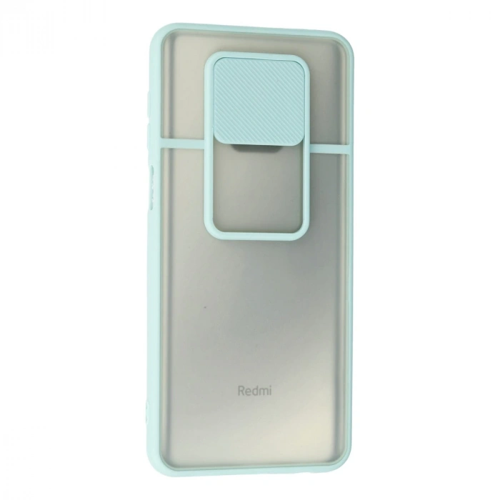 Xiaomi Redmi Note 9 Pro Kılıf Palm Buzlu Kamera Sürgülü Silikon - Turkuaz