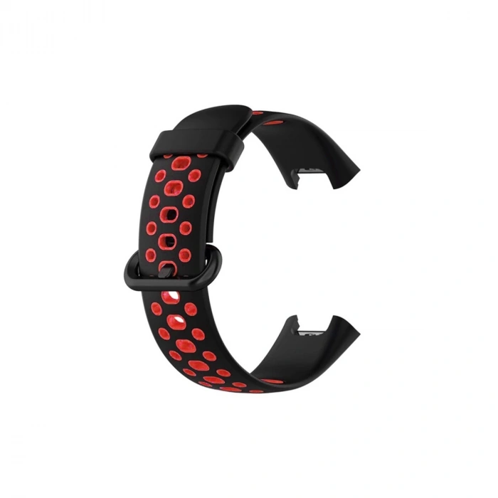 Xiaomi Redmi Watch 2 Spor Delikli Kordon - Siyah-kırmızı