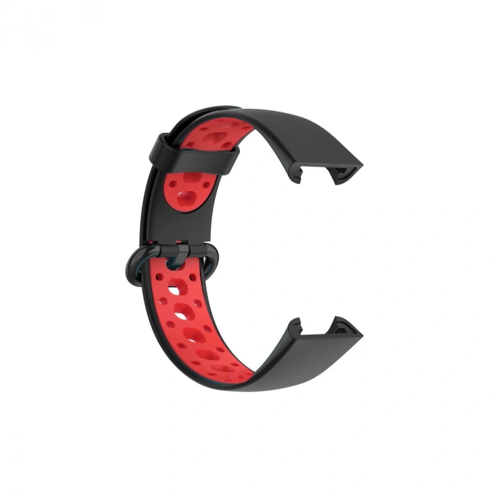 Xiaomi Redmi Watch 2 Spor Delikli Kordon - Siyah-kırmızı
