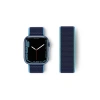 Apple Watch 38mm Hasırlı Cırtcırtlı Kordon - Mavi-lacivert