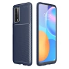 Huawei P Smart 2021 Kılıf Auto Focus Karbon Kapak - Lacivert