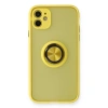 İphone 11 Kılıf Montreal Yüzüklü Silikon Kapak - Sarı