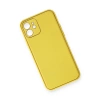 İphone 12 Kılıf Coco Deri Silikon Kapak - Sarı