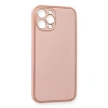 İphone 12 Pro Max Kılıf Coco Deri Silikon Kapak - Pembe
