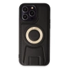 İphone 13 Pro Max Kılıf Merkür Magneticsafe Standlı Kapak - Siyah