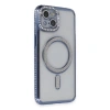 İphone 14 Kılıf Joke Simli Magneticsafe Kılıf - Mavi