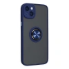 İphone 14 Kılıf Montreal Yüzüklü Silikon Kapak - Lacivert
