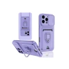 İphone 16 Pro Kılıf Zuma Kartvizitli Yüzüklü Silikon - Lila