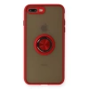 İphone 7 Plus Kılıf Montreal Yüzüklü Silikon Kapak - Kırmızı