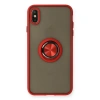 İphone X Kılıf Montreal Yüzüklü Silikon Kapak - Kırmızı