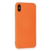 İphone Xs Max Kılıf Nano İçi Kadife Silikon - Turuncu