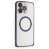 Joko İphone 15 Pro Kılıf Metal Bumper Magneticsafe Kapak - Lacivert