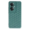 Oppo Reno 11f Kılıf Petek Silikon Kapak - Koyu Yeşil