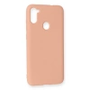 Samsung Galaxy A11 Kılıf Nano İçi Kadife Silikon - Pudra
