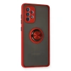 Samsung Galaxy A72 Kılıf Montreal Yüzüklü Silikon Kapak - Kırmızı