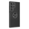 Samsung Galaxy S23 Ultra Kılıf Montreal Yüzüklü Silikon Kapak - Siyah