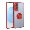 Samsung Galaxy S25 Edge Kılıf Montreal Yüzüklü Silikon Kapak - Kırmızı