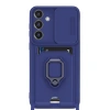 Samsung Galaxy S25 Plus Kılıf Zuma Kartvizitli Yüzüklü Silikon - Lacivert