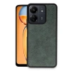 Xiaomi Redmi 13c Kılıf Aras Deri Kapak - Koyu Yeşil